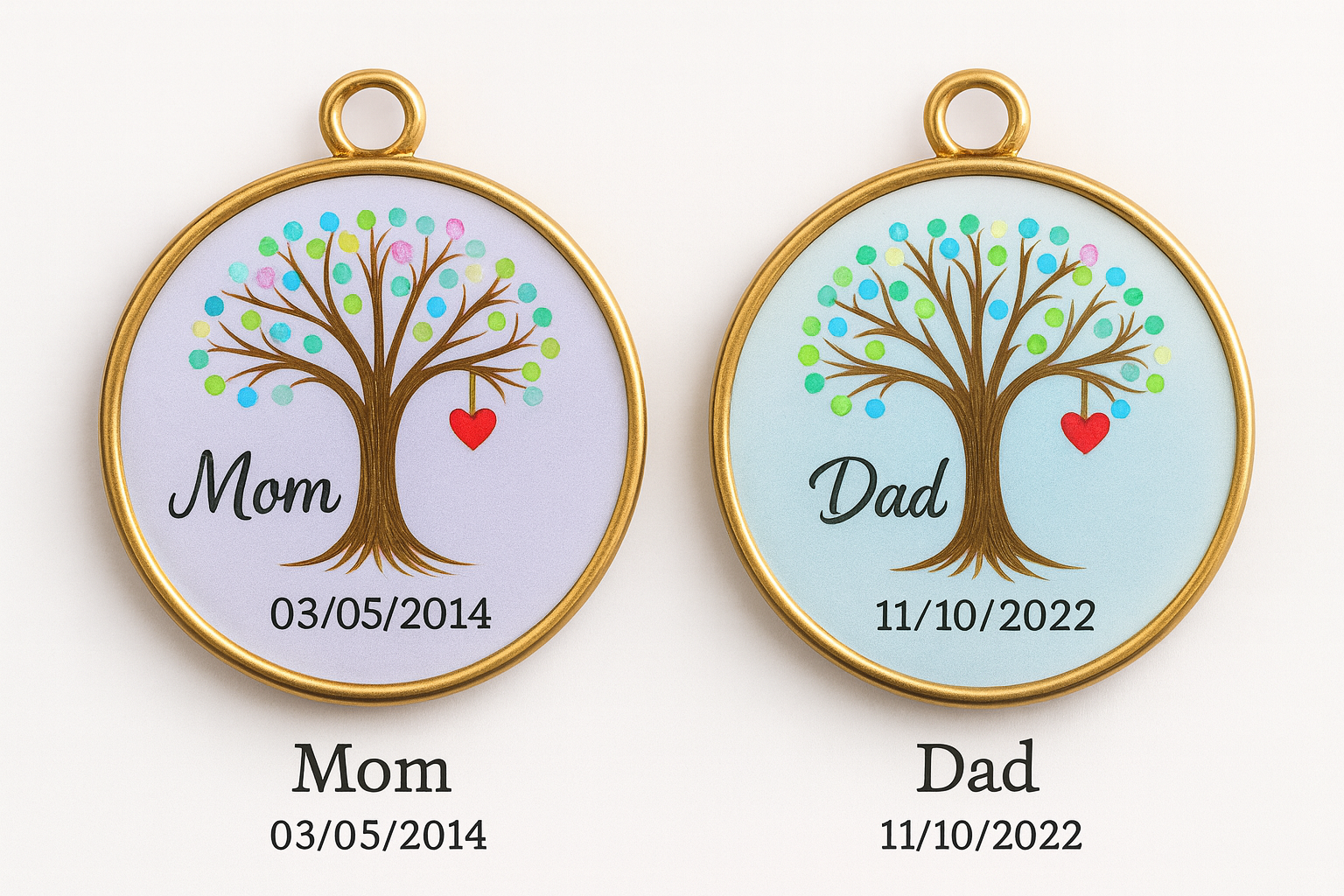 Custom Memorial Pendant – Tree of Life with Footprints | Loved One Tribute